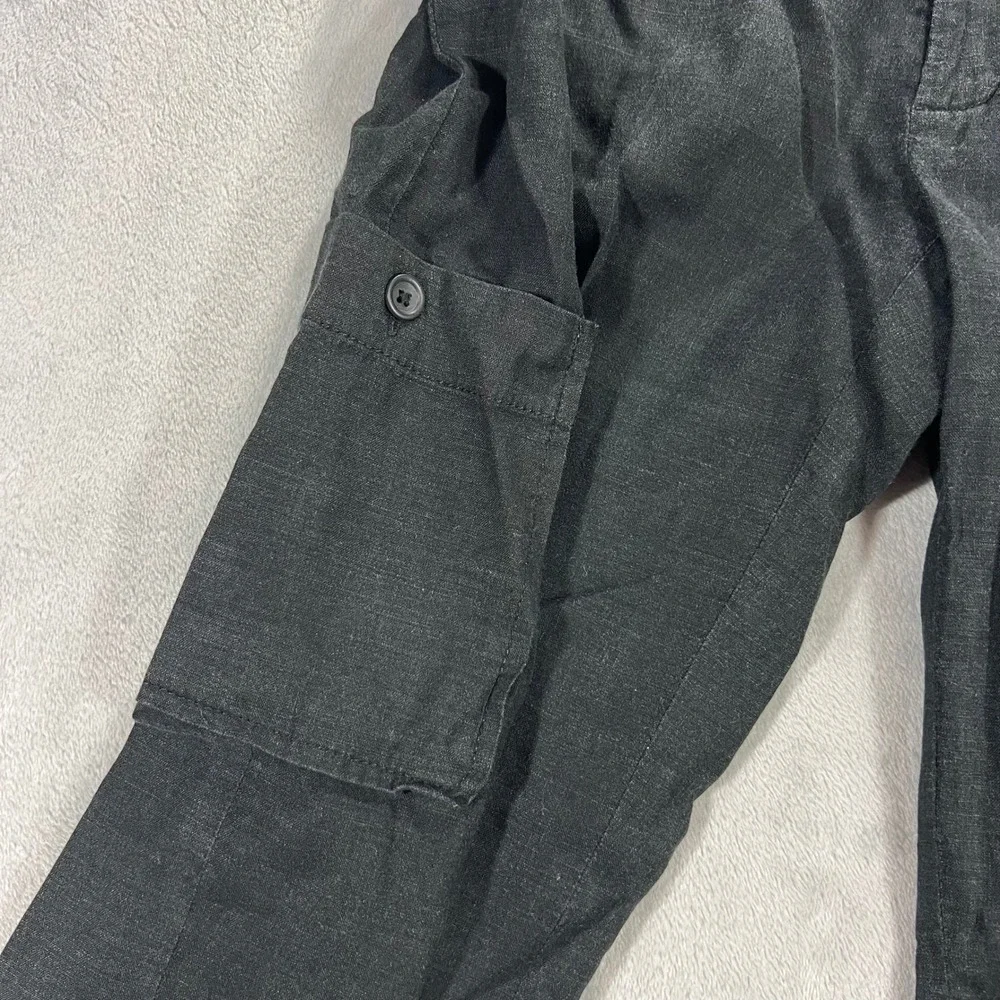 BANANA REPUBLIC Cargo Pants Womens 6 Black Soft Stretch Linen Vintage Y2K 2000s